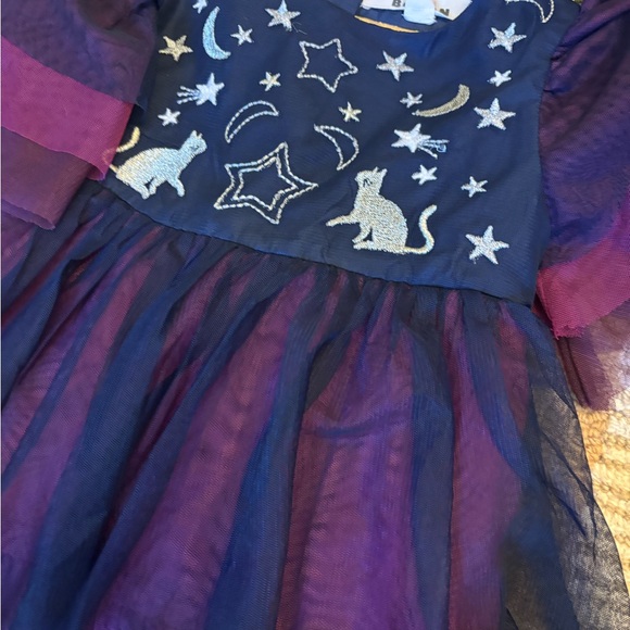 Mini Boden Purple and Black Starry Dress - Picture 5 of 7